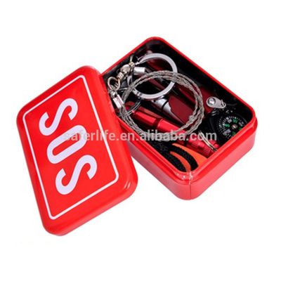 Travel camping outdoor tractor Tool SOS survival kit with Swiss knife flashlight first aid