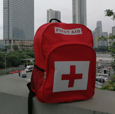 First Aid Backpack Empty Medical First Aid Bag Red Emergency Treatment Earthquakes Disasters Backpack Kit