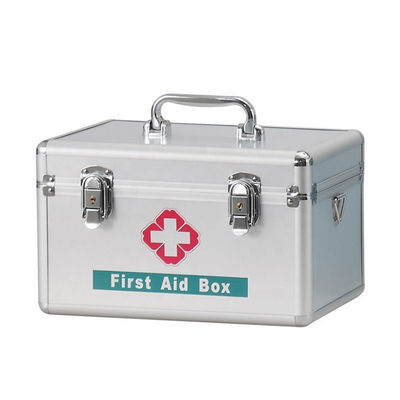 Empty Portable Metal Aluminum Alloy First Aid Box Case With Lock For Clinic Home Visit Outcalls case Kit