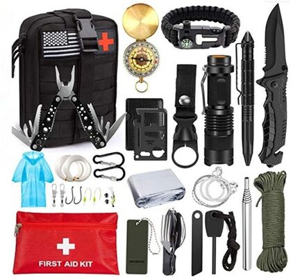 Outdoor Survival Kit Professional IFAK Bag Emergency Tools Survival Gears for Camping Hiking with Personal First Aid Kit
