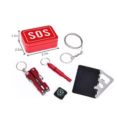 Travel camping outdoor tractor Tool SOS survival kit with Swiss knife flashlight first aid