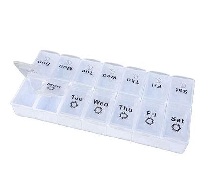Detachable  Plastic weekly 14 cases medicine pill box case storage Organizer Dispenser 7 days planner  black white day night